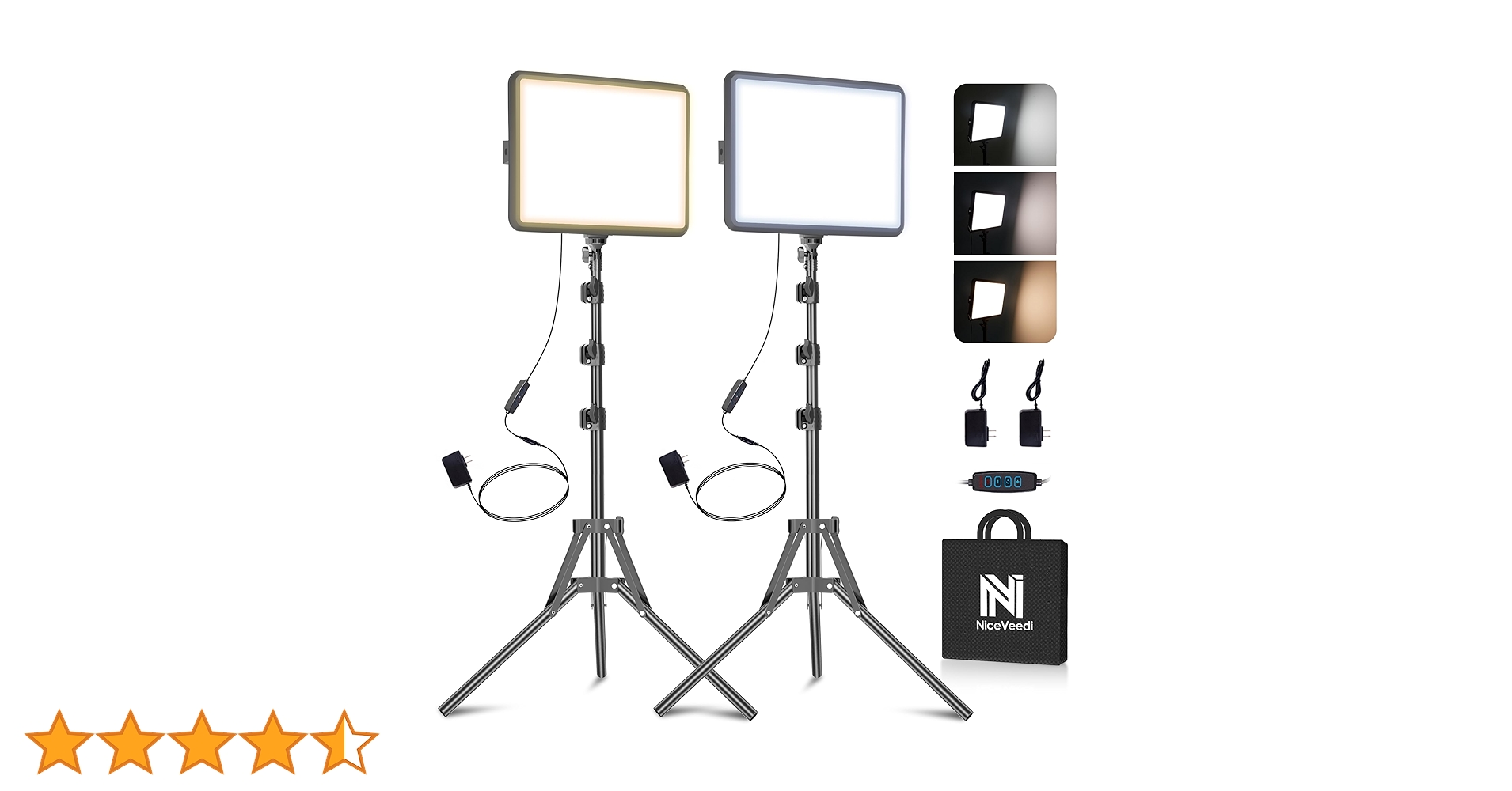 Amazon | NiceVeedi 2パック22W撮影用ライト LEDビデオライト